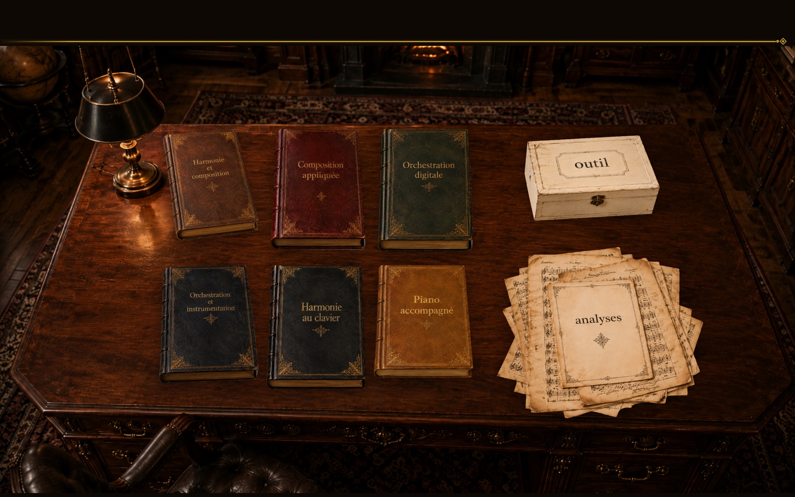 Apprendre : les livres des cursus posés sur un bureau ancien